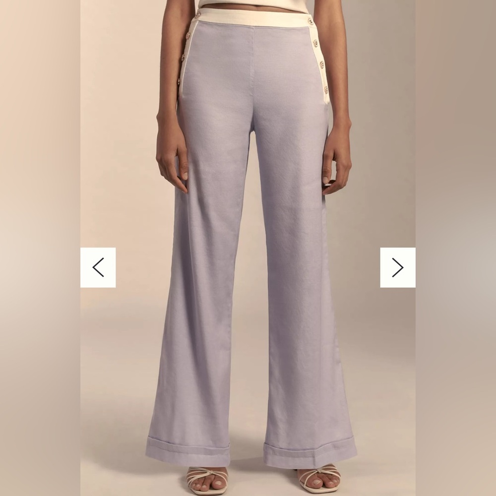 Size 10 NWT Maeve Linen side button pants